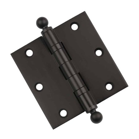 EMBASSY 3-1/2 x 3-1/2 Solid Brass Hinge, Oil Rubbed Bronze Finish with Ball Tips 3535BBUS10BB-1